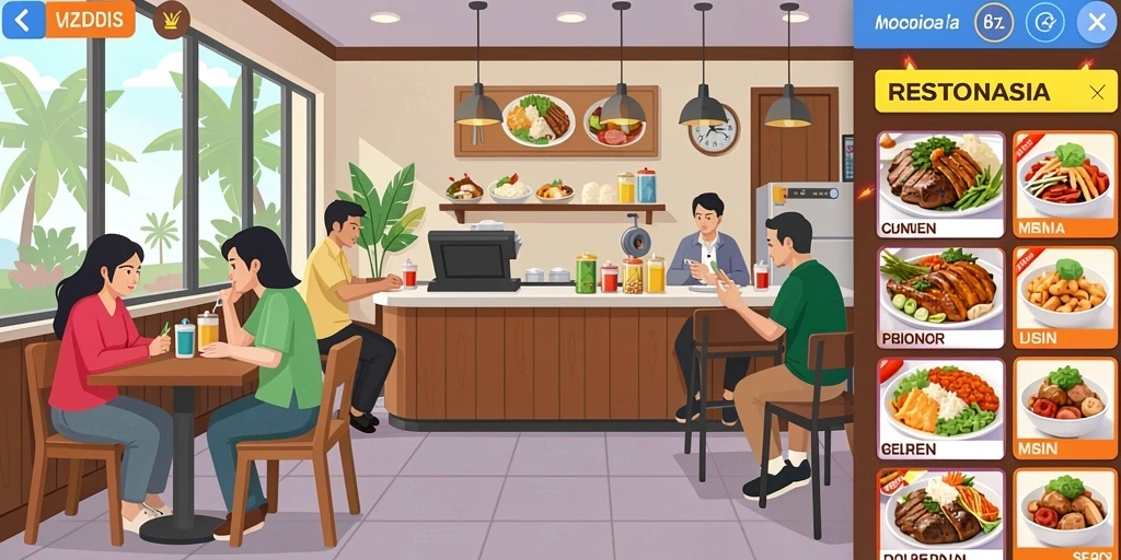 Tampilan awal permainan dengan karakter yang menarik.