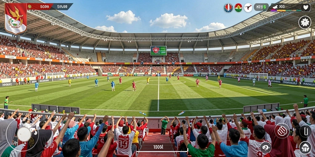 Gambar aksi pertandingan yang mendebarkan.