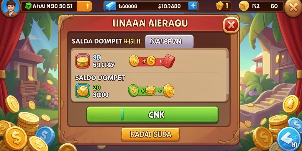 Screenshot menunjukkan tampilan antar muka permainan yang menarik.