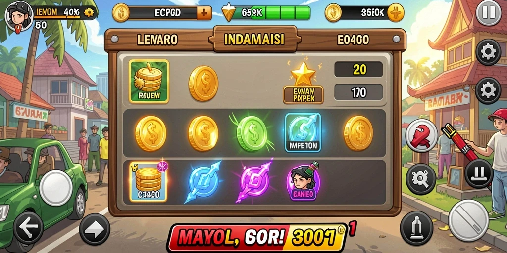 Screenshot permainan slot yang menampilkan tema menarik.